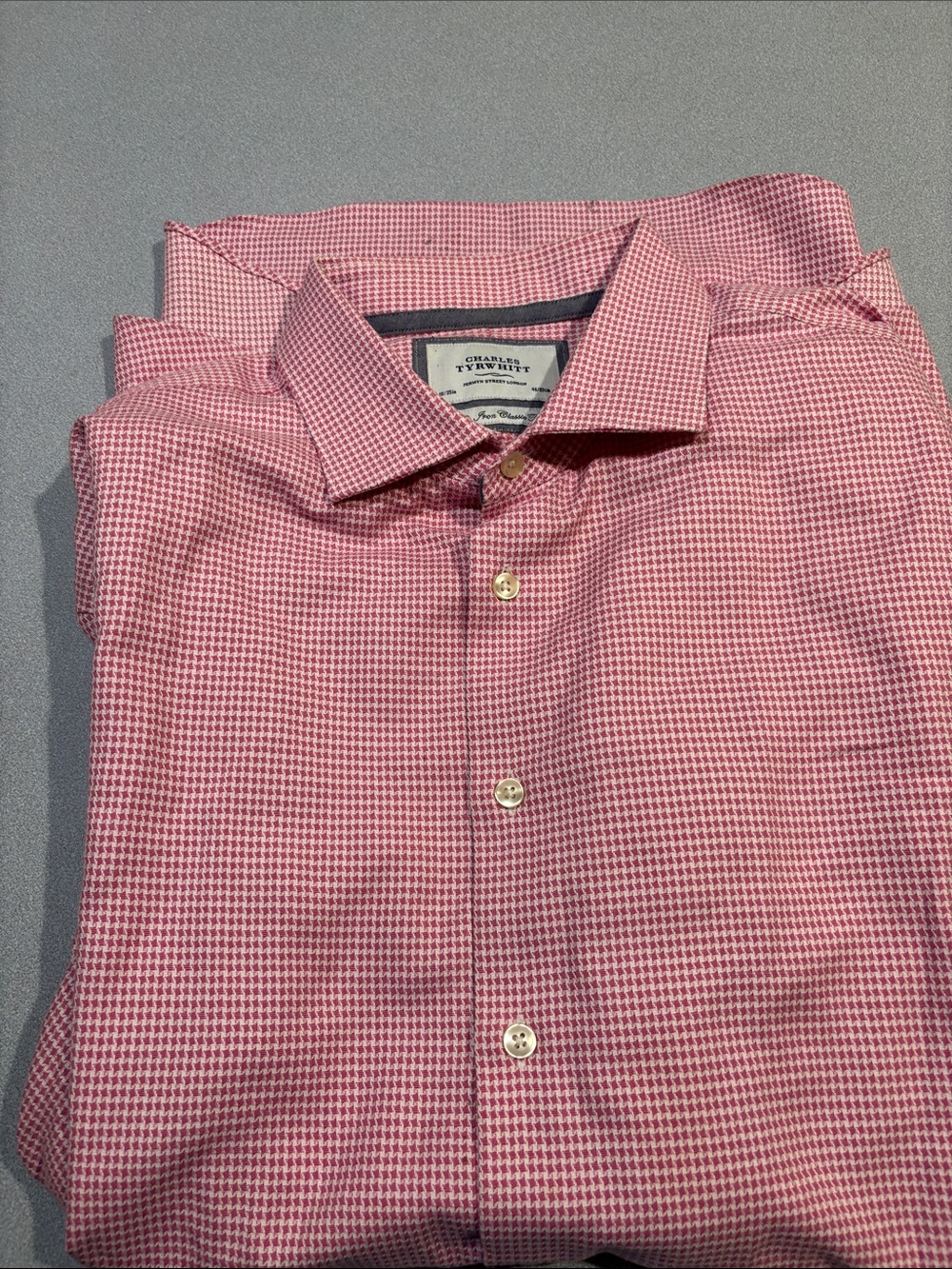 Charles Tyrwhitt -Dress Shirt-Pink Micro-Check